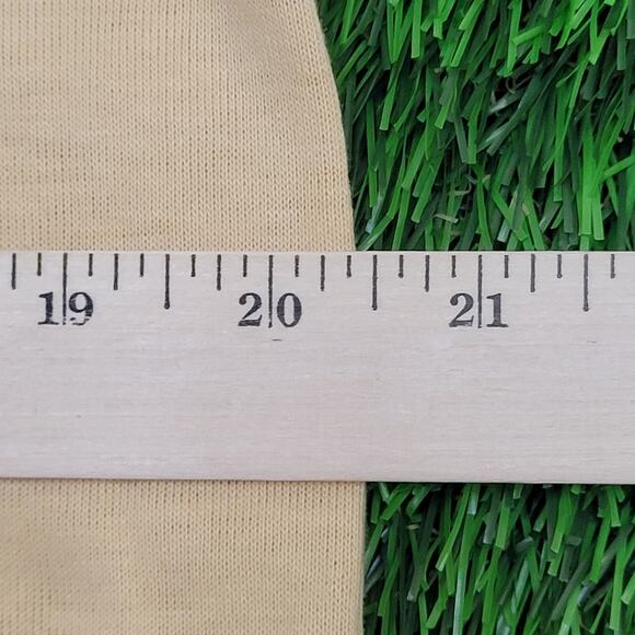 Vintage 90s MOD Preppy Polo Shirt Medium 20x26 Beige USA - Picture 9 of 10